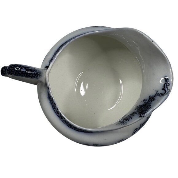 Antique Marlborough England Flow Blue Gravy Boat Porcelain  John Maddock & Sons - Picture 4 of 14